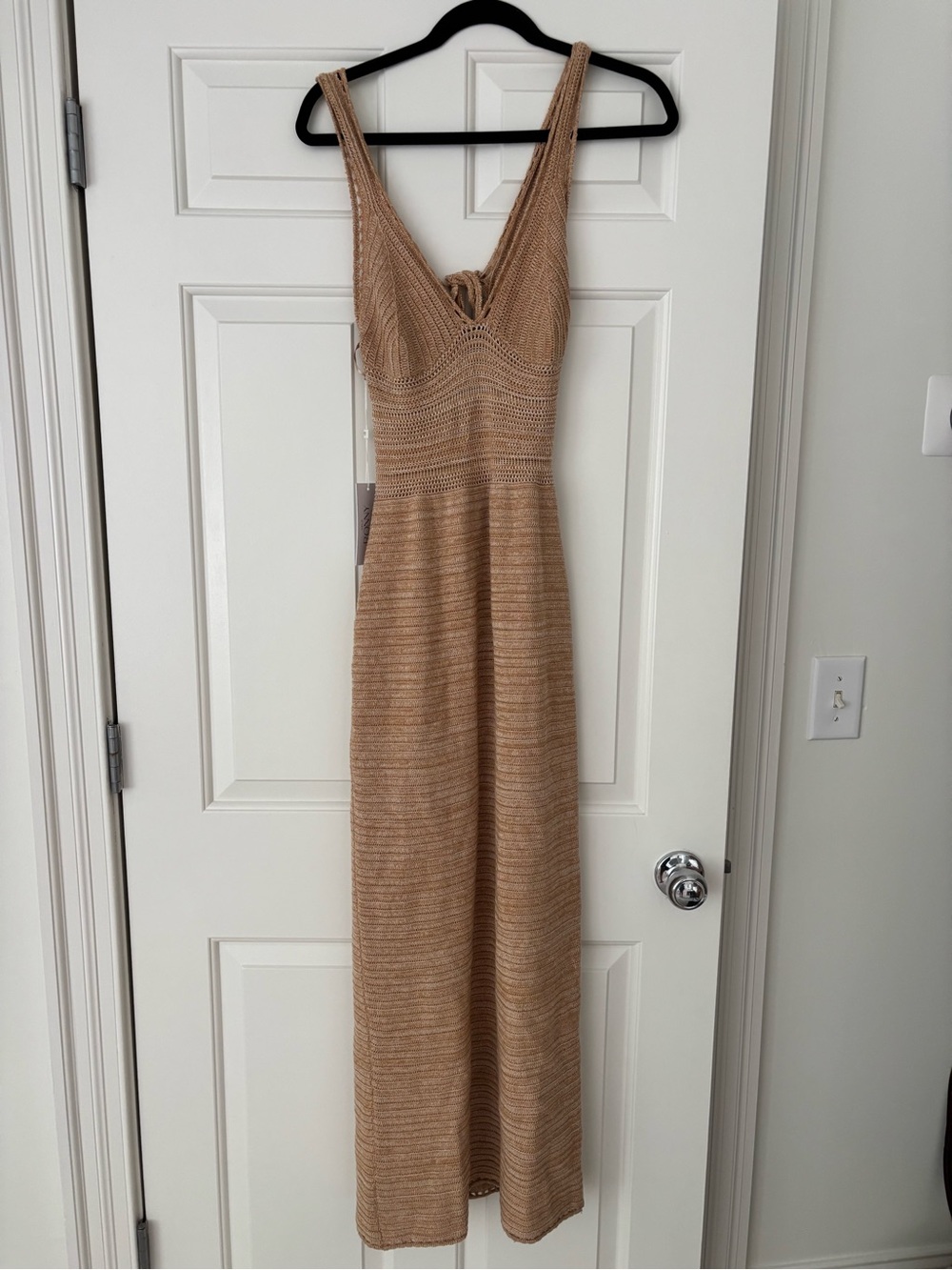 Ronny Kobo Collection Knit Maxi Dress in Tan
